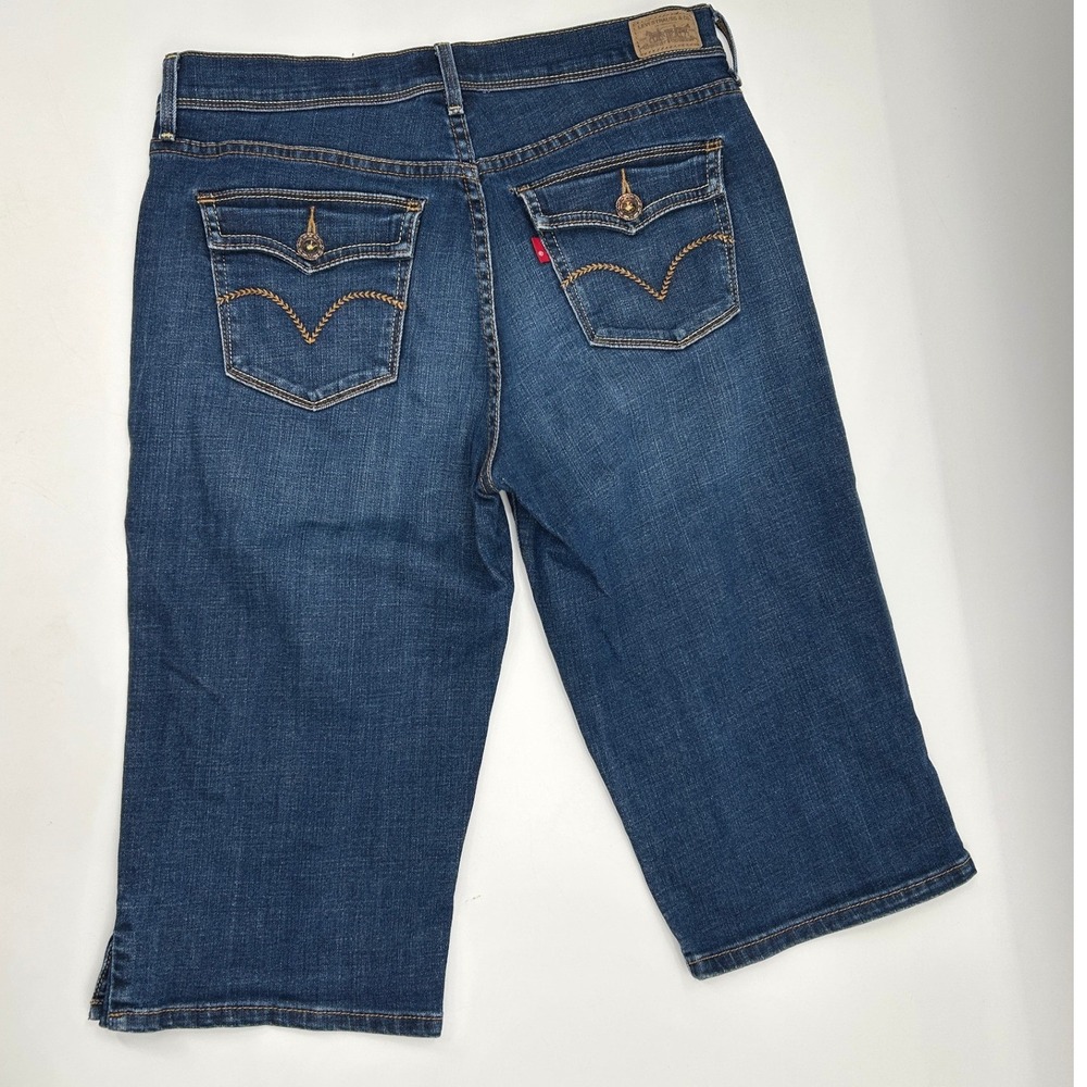 Levi's 515 Skimmer Capri Jeans Mid Rise Stretch Denim Classic 6 90S y2k Spring - Picture 3 of 12